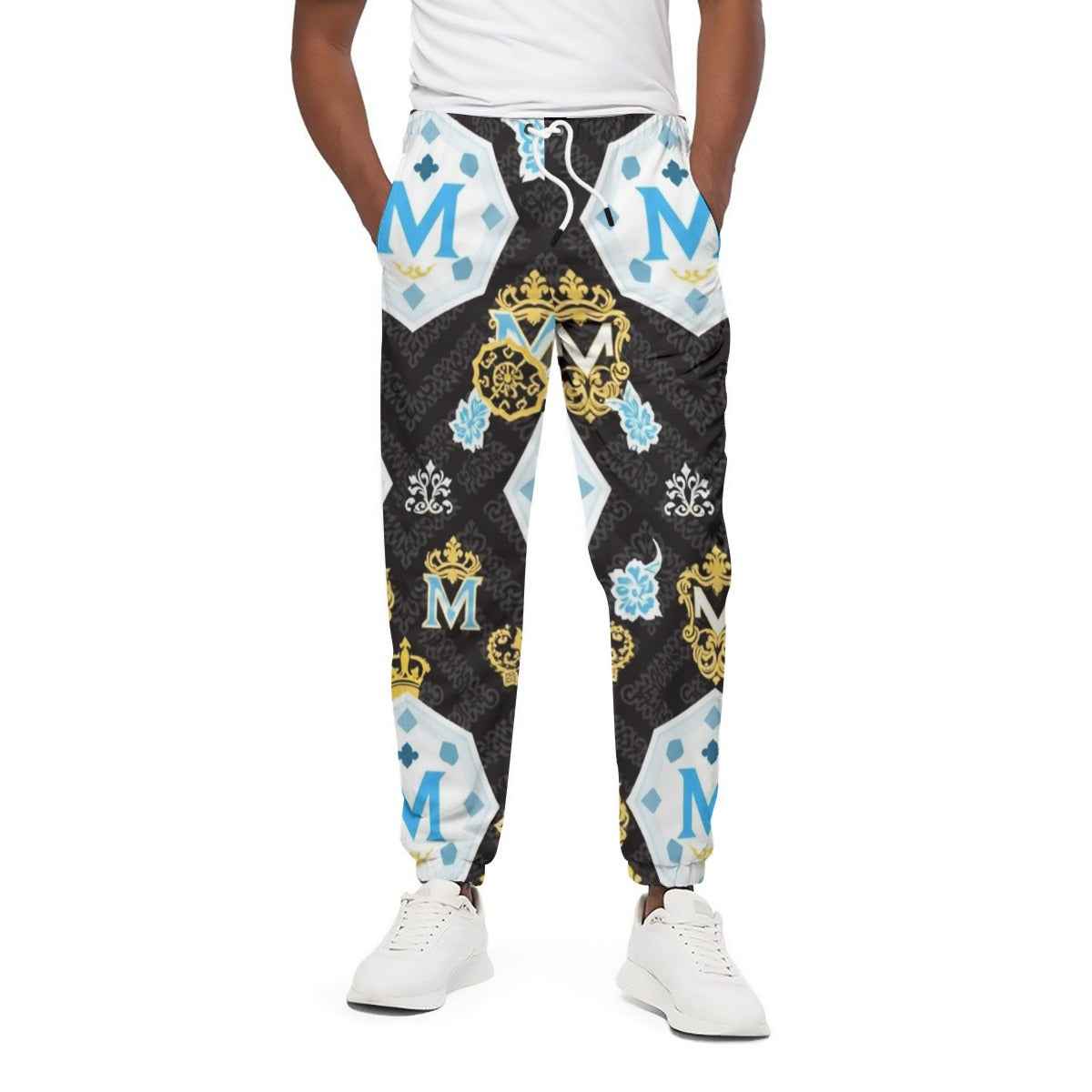 MUNSIEUR Men's All-Over Print Joggers Cotton