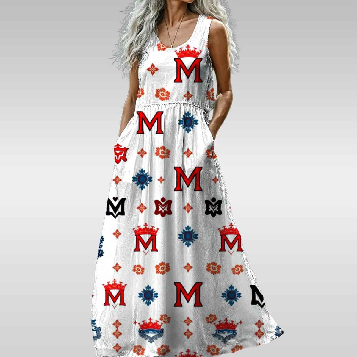 All-Over Print Women’s Sleeveless Maxi Dress