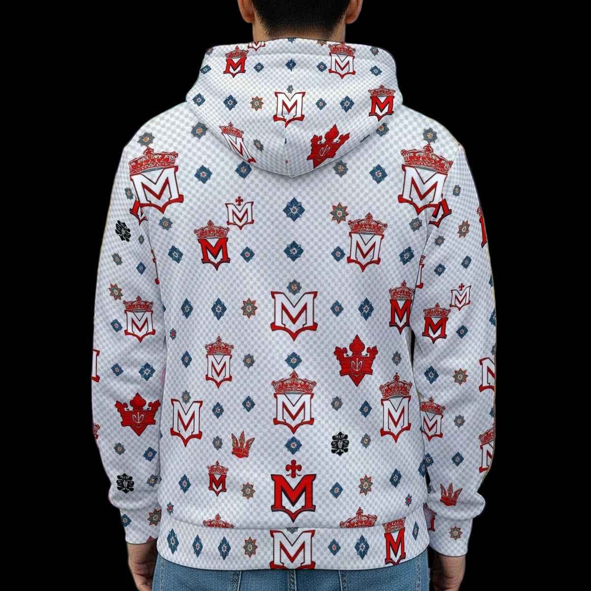 Men's Hoodie MUNSIEUR All-Over Print Heavy Fleece Zip Up "American Standard"