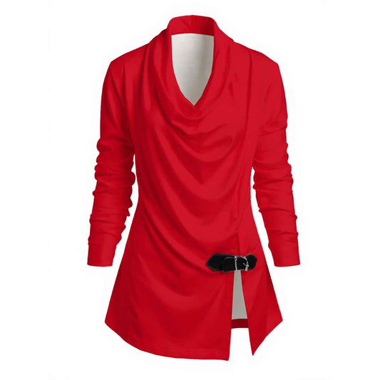 All-Over Print Women's Draped Long Sleeve Top