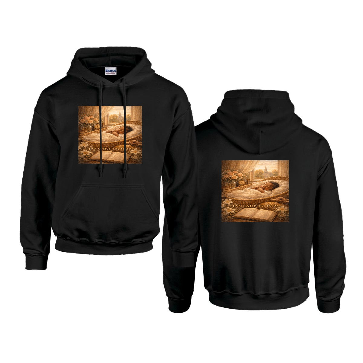 Men's MLK Hoodie "The Birth" - USA Printed Double Sided