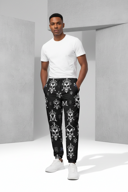 Black 310GSM All-Over Print Joggers for Men | MUNSIEUR
