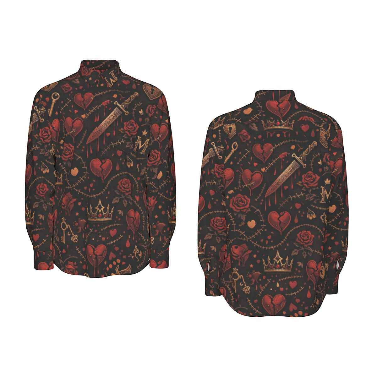 All-Over Print Men's Long Sleeve Shirt | 115GSM Cotton poplin