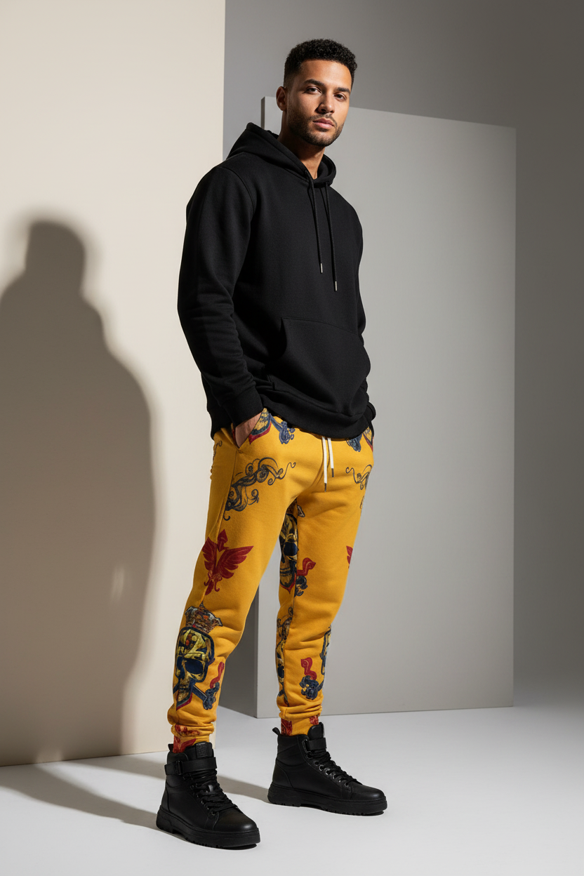 Men's Printed Interlock Joggers - Comfortable for Men