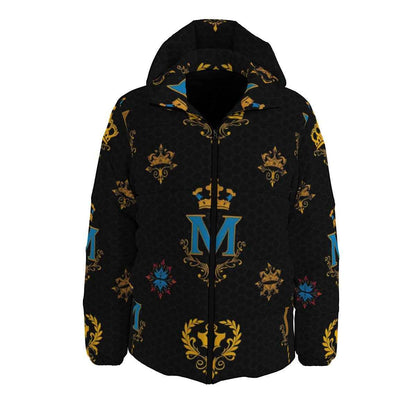 MUNSIEUR Men's All-Over Print Puffer Down Coat Luxury Casual