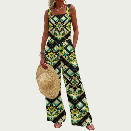 MUNSIEUR All-Over Print Women's Wide-Leg Jumpsuit
