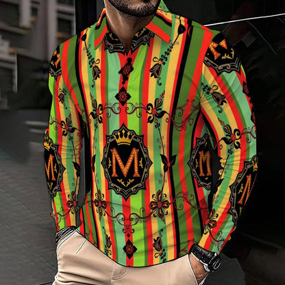 All-Over Print Men's Polo Long Sleeve Tee