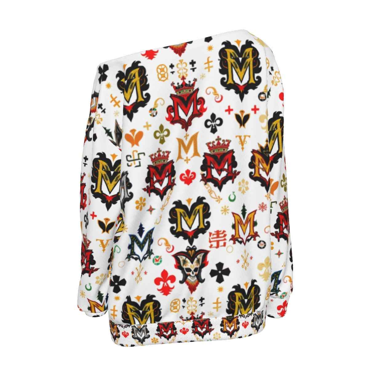 All-Over Print Women's Off-Shoulder Sweatshirt