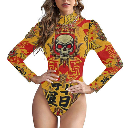 MUNSIEUR All-Over Women's Turtle Bodysuit With Puff Sleeve New Arrivals