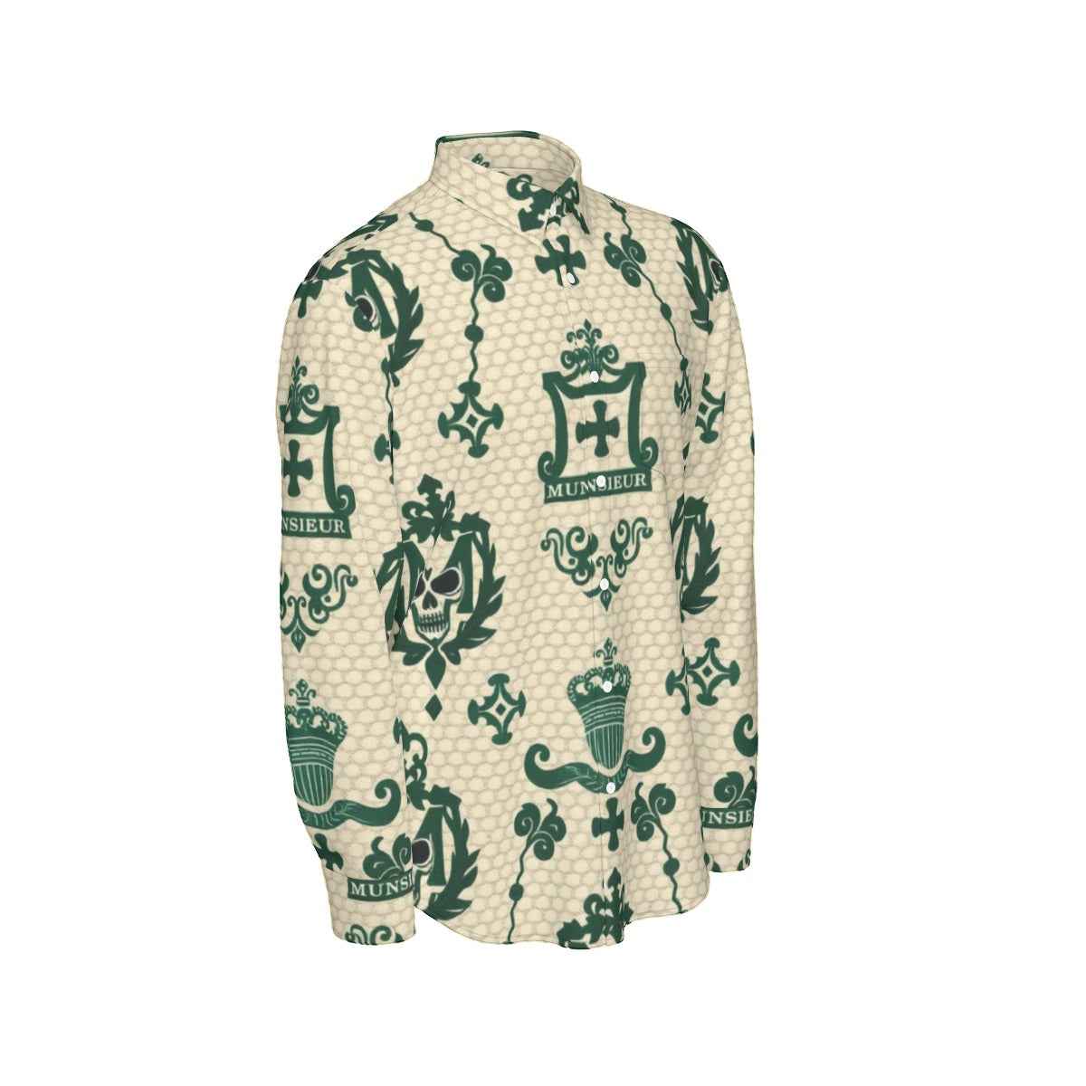 All-Over Print Men's Long Sleeve Shirt | 115GSM Cotton poplin