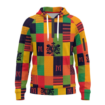 All-Over Print Men’s Fleece Half-Zip Hoodie With Arm Pockets by MUNSIEUR
