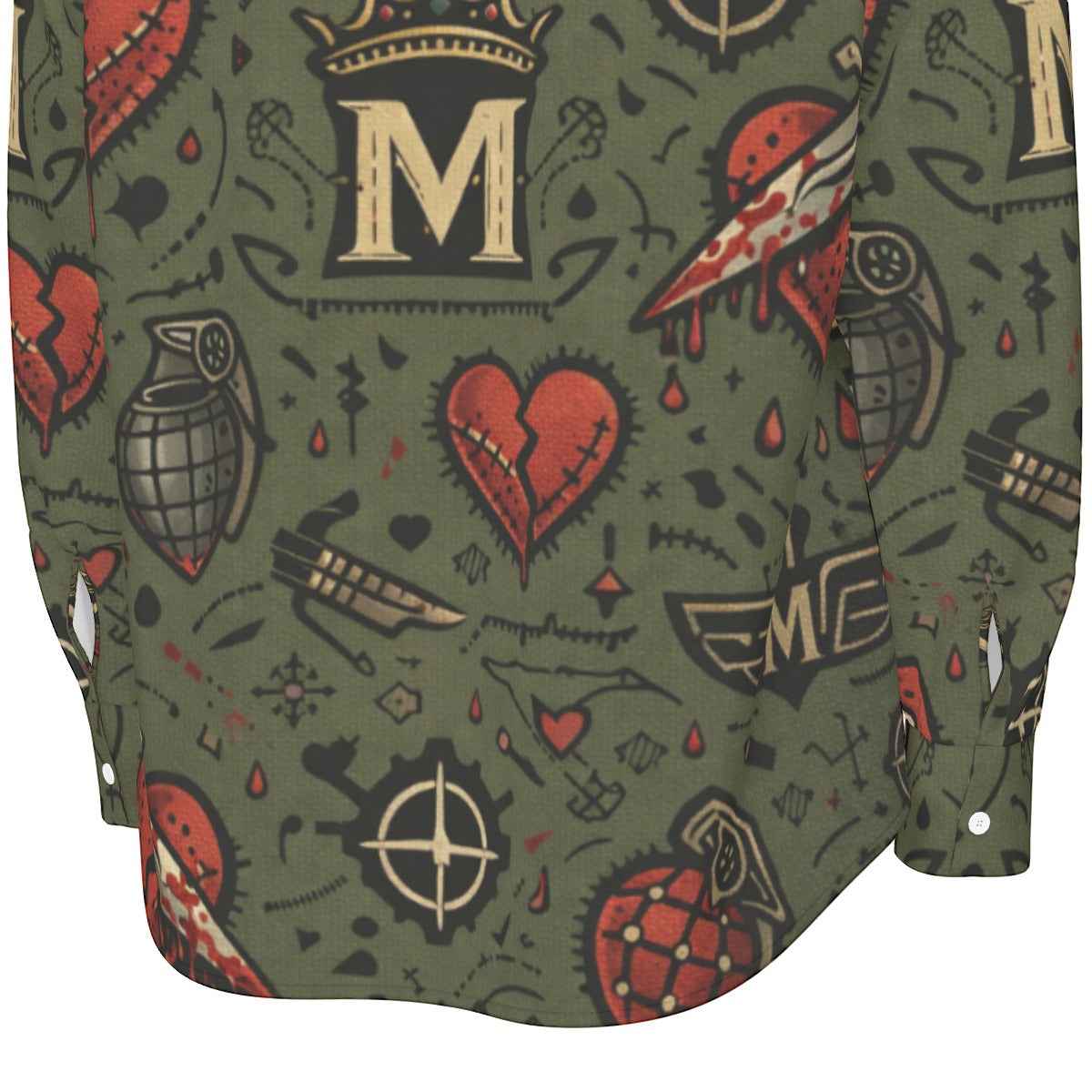 All-Over Print Men's Long Sleeve Shirt | 115GSM Cotton poplin