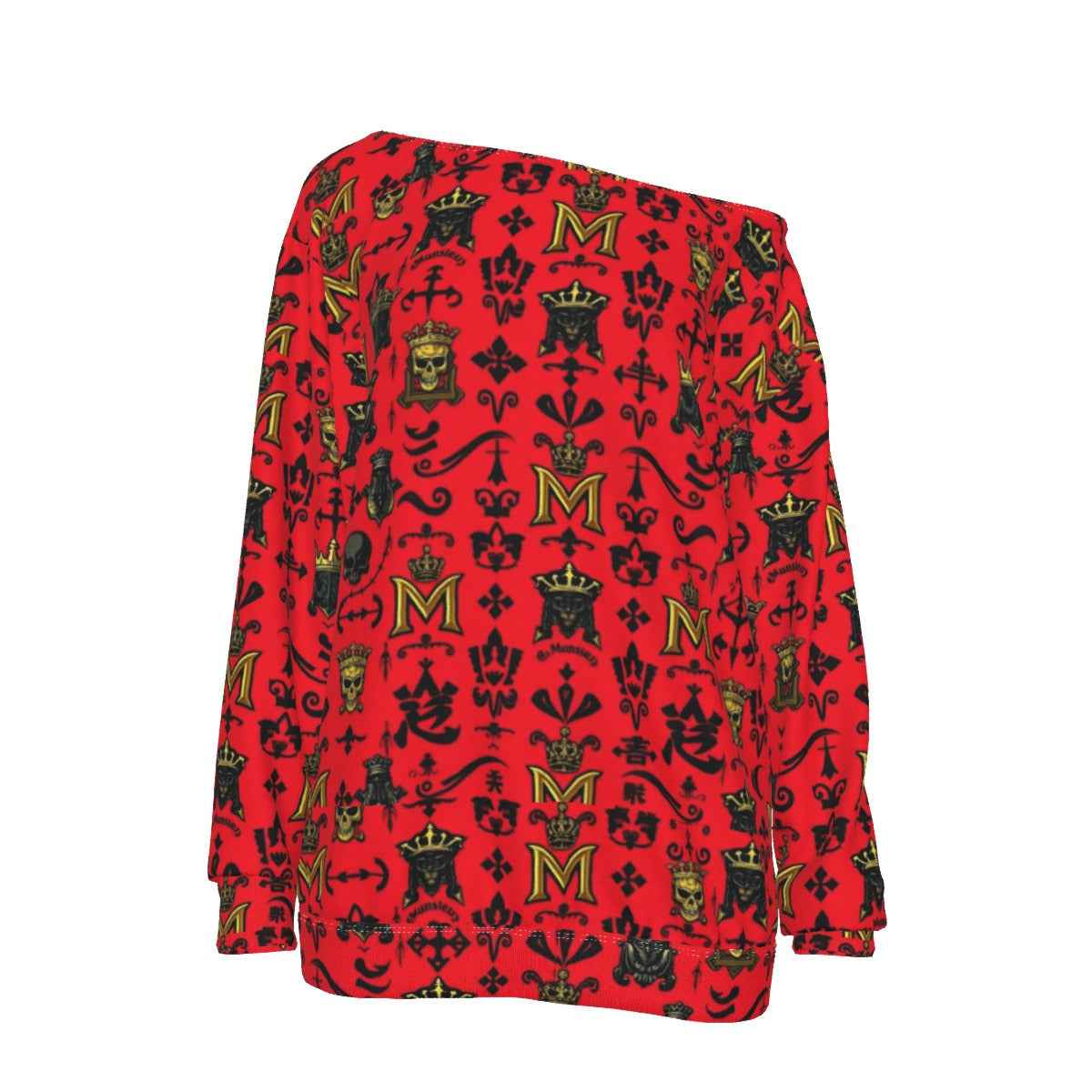 MUNSIEUR All-Over Print Women's Off-Shoulder Sweatshirt