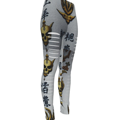 MUNSIEUR All-Over Print Women's Ripped Leggings