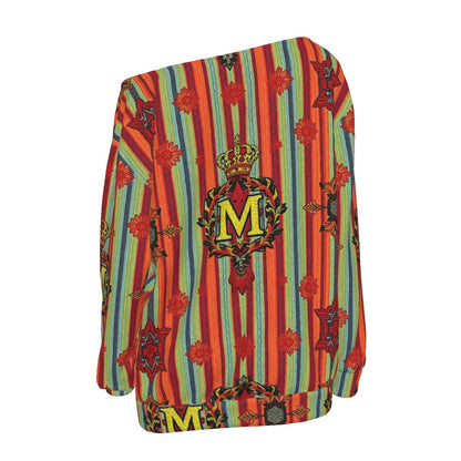 All-Over Print Women's Off-Shoulder Sweatshirt