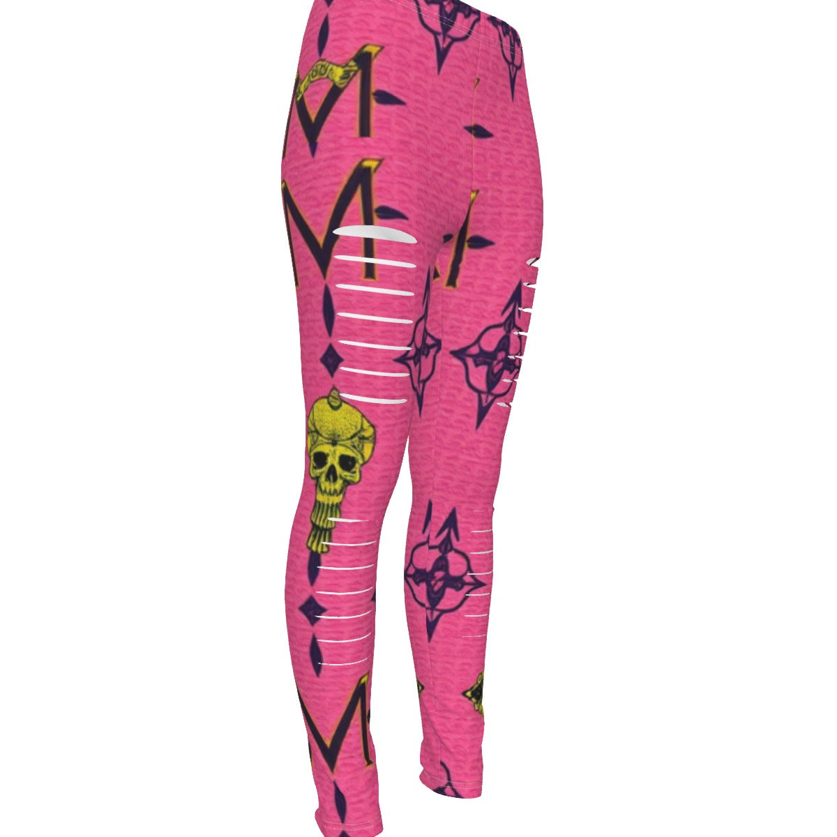 MUNSIEUR All-Over Print Women's Ripped Leggings
