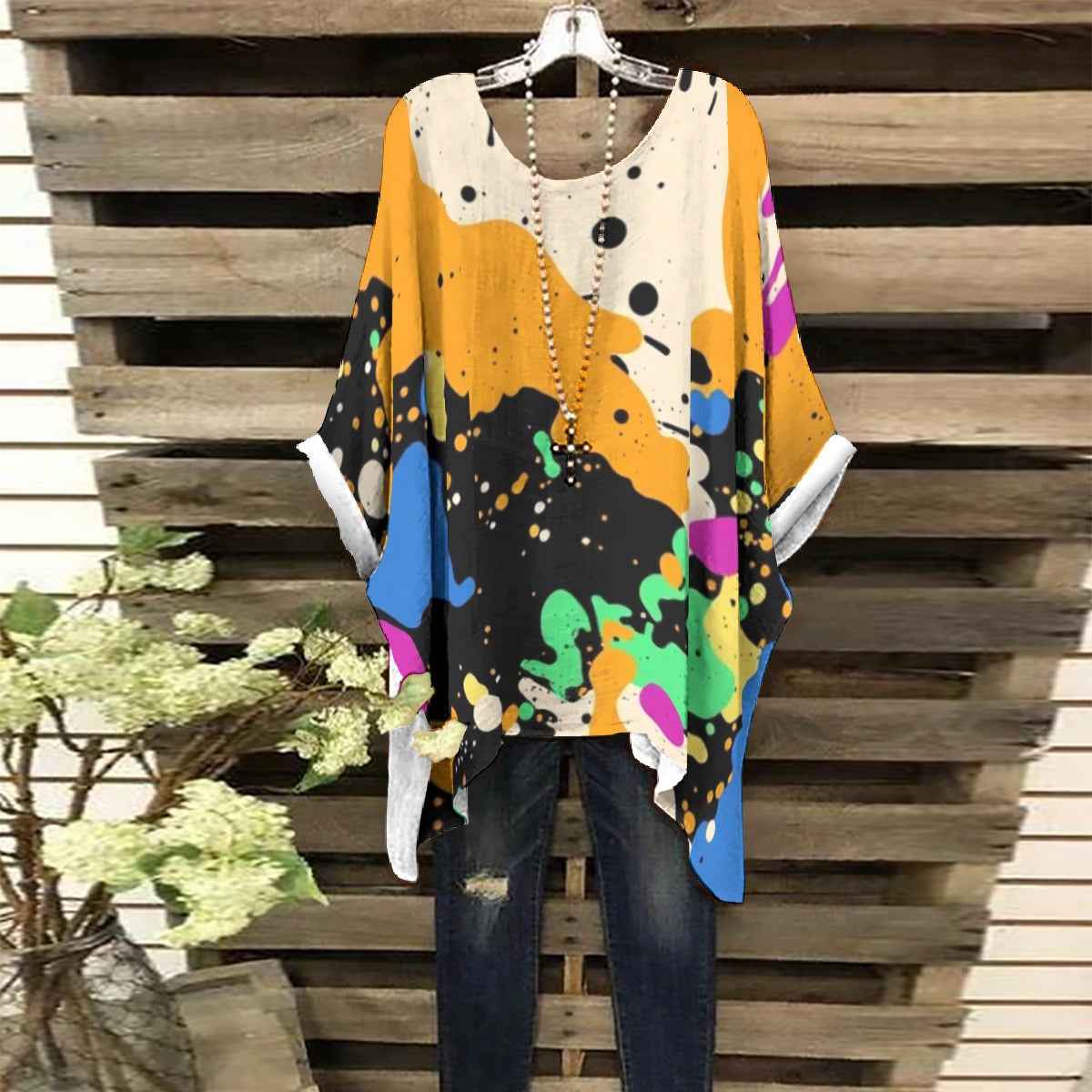 All-Over Print Women's Bat Sleeve Shirt