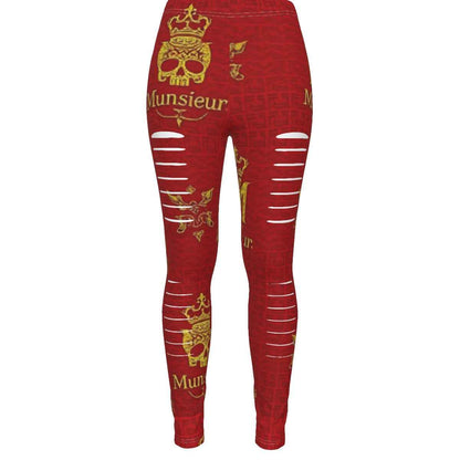 All-Over Print Women's Ripped Leggings