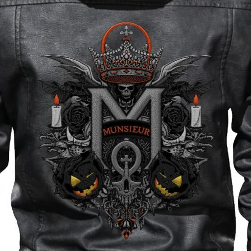 Munsieur Men's Zip Leather Jacket DTF Print