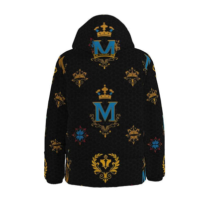MUNSIEUR Men's All-Over Print Puffer Down Coat Luxury Casual