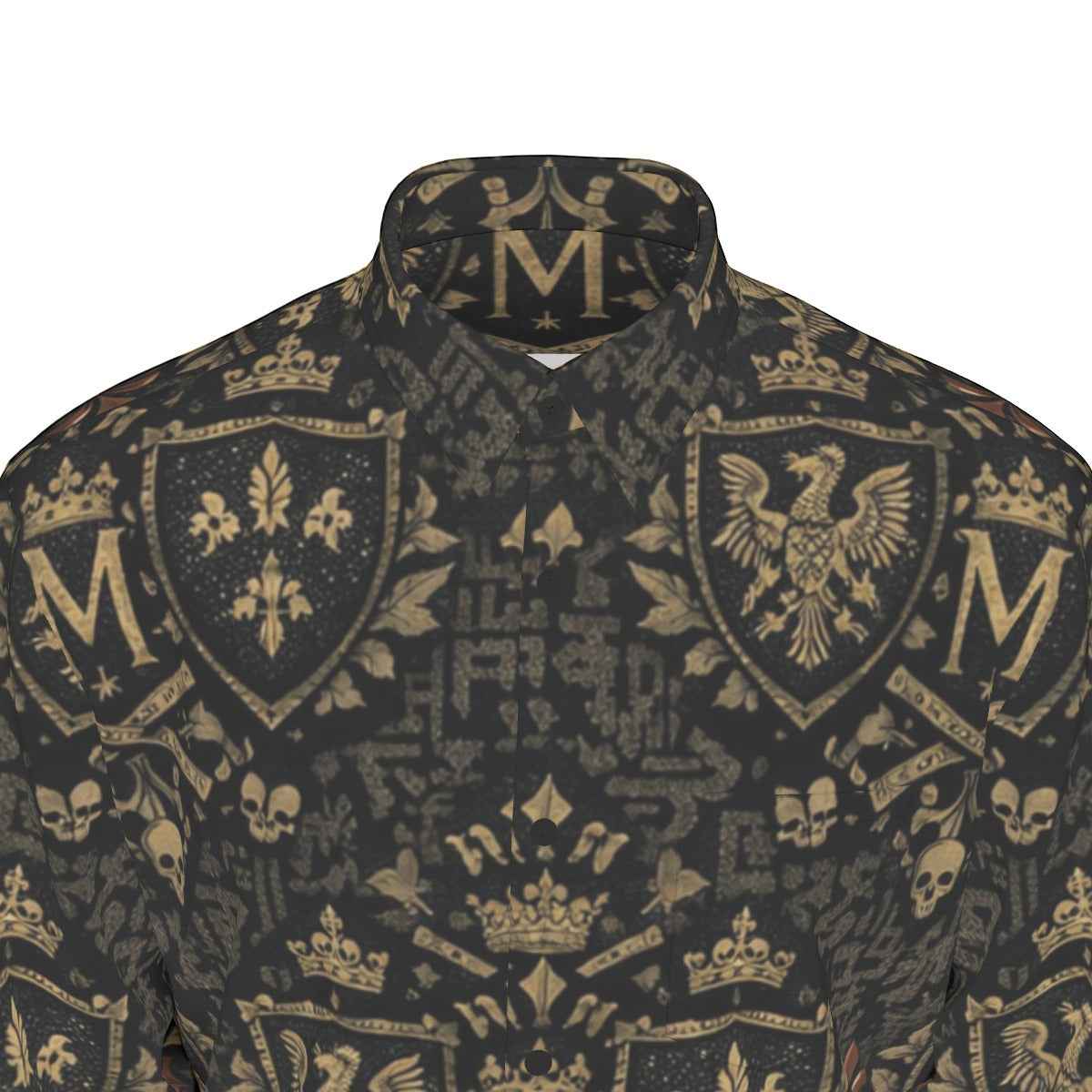 All-Over Print Men's Long Sleeve Shirt | 115GSM Cotton poplin