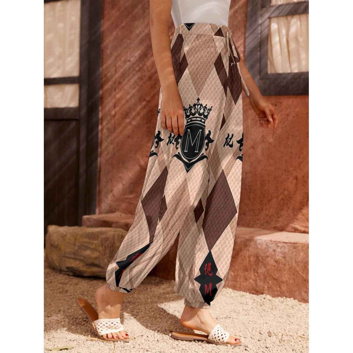 All-Over Print Women's Carrot Pants with Pockets