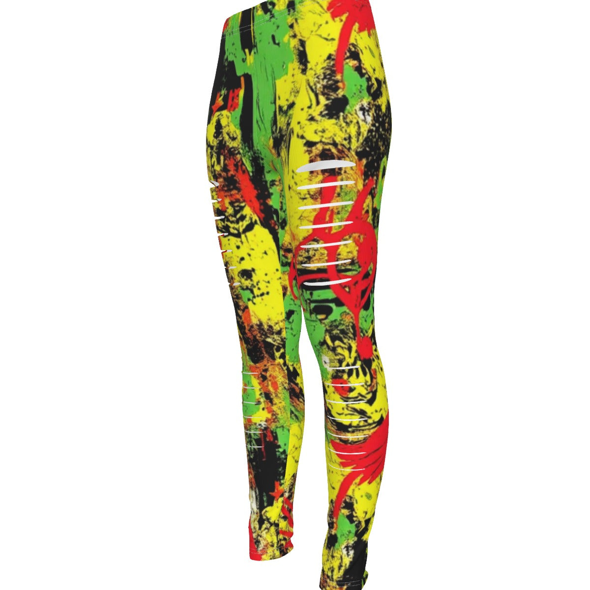 MUNSIEUR All-Over Print Women's Ripped Leggings