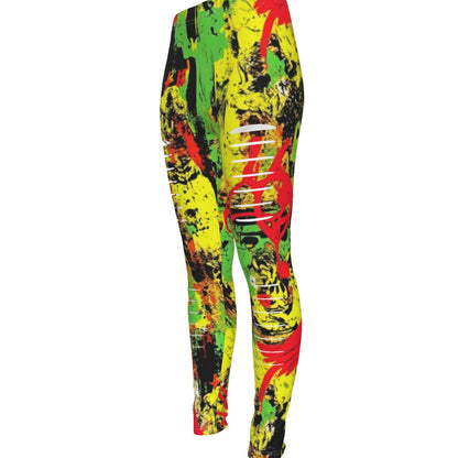 MUNSIEUR All-Over Print Women's Ripped Leggings