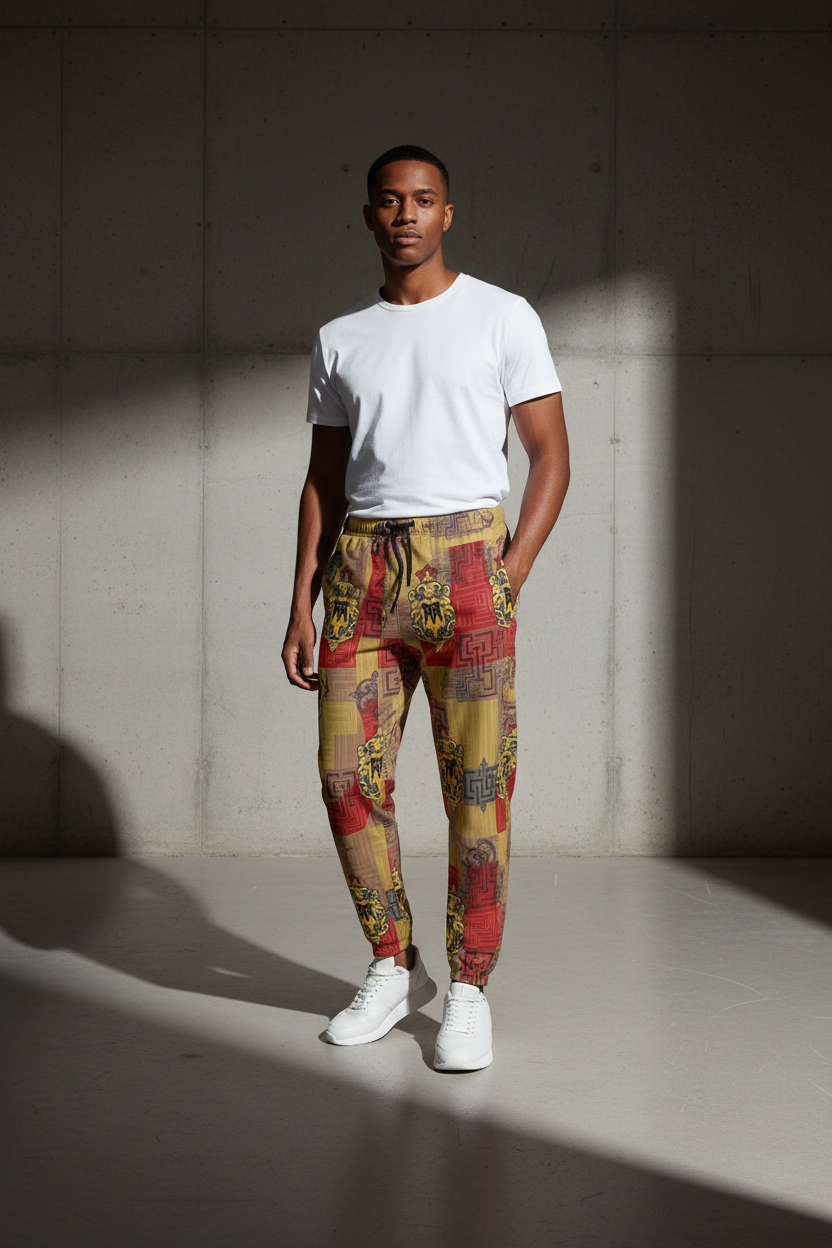 Multicolor 310GSM All-Over Print Streetwear Joggers | MUNSIEUR