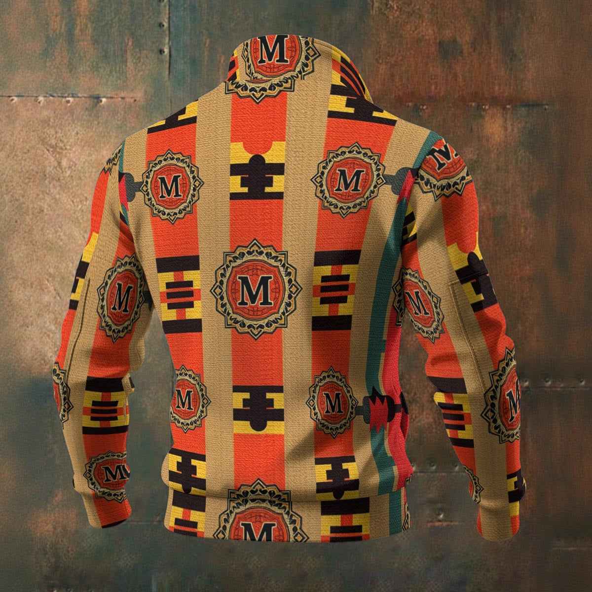 All-Over Print Men's Thick Knit Fleece Coat
