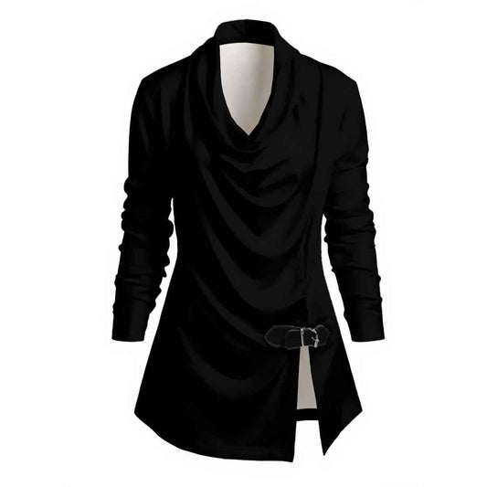 All-Over Print Women's Draped Long Sleeve Top