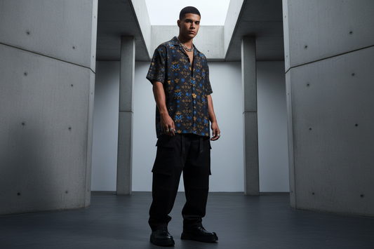 Munsieur All-Over Print Men's Button up Tee