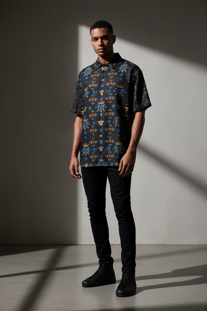 Munsieur All-Over Print Men's Button up Tee