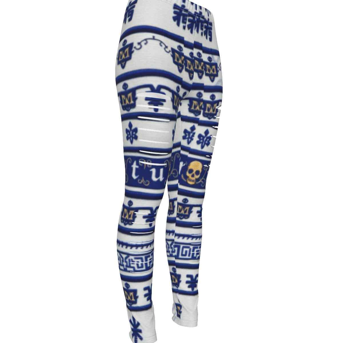 MUNSIEUR All-Over Print Women's Ripped Leggings
