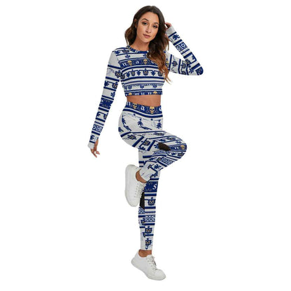 All-Over Print Women's Sport Set With Backless Top And Leggings