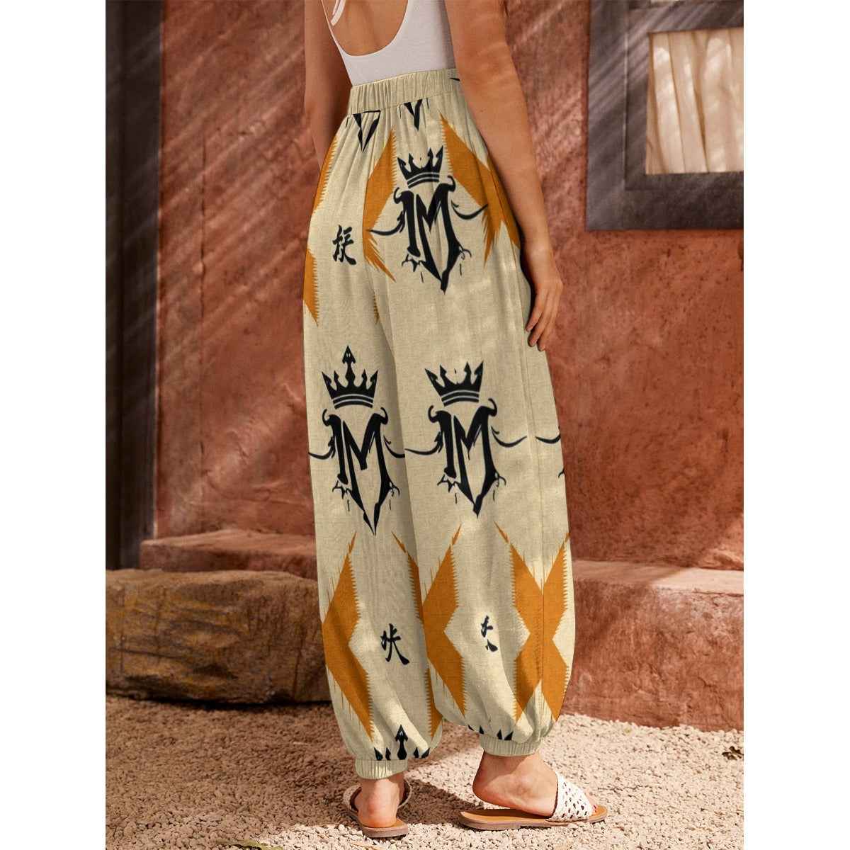 All-Over Print Women's Carrot Pants with Pockets