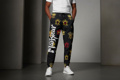 Men's Athletic Joggers - All-Over Print Cotton