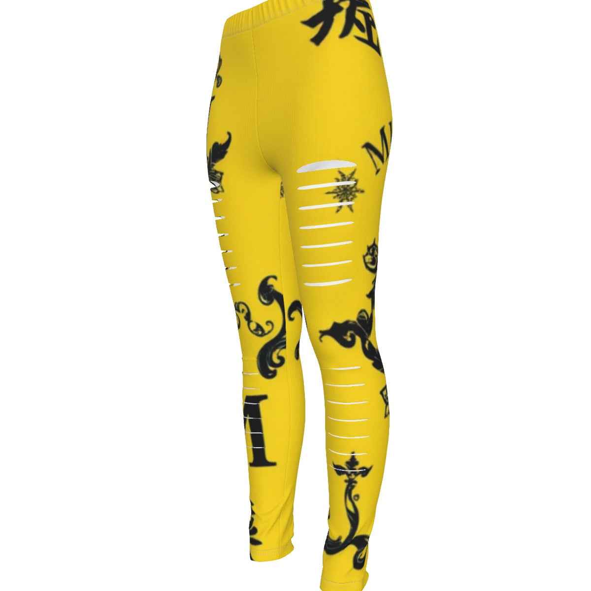 MUNSIEUR All-Over Print Women's Ripped Leggings New Arrivals