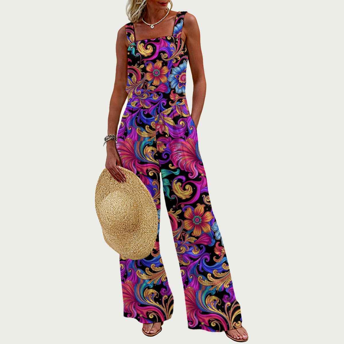 All-Over Print Women's Wide-Leg Jumpsuit