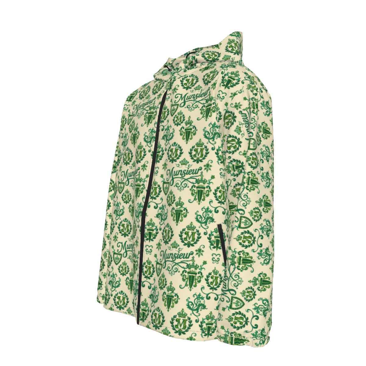 All-Over Print Men's Hooded Zipper Windproof Jacket