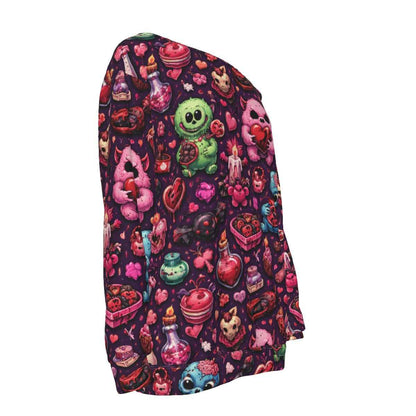 All-Over Print Women's Off-Shoulder Sweatshirt