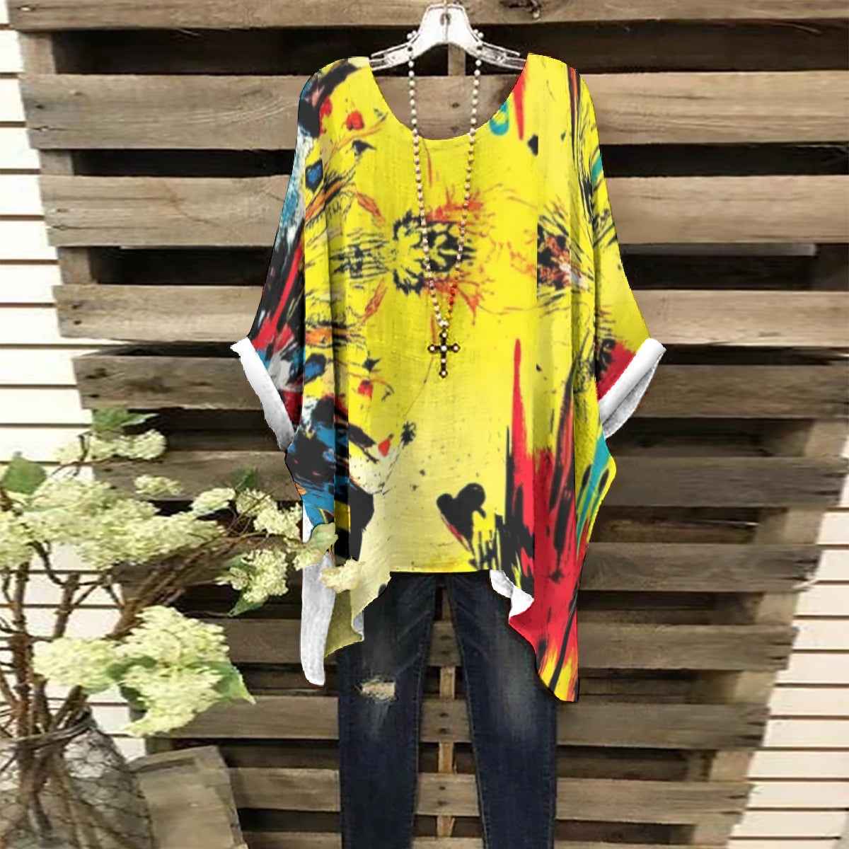 All-Over Print Women's Bat Sleeve Shirt
