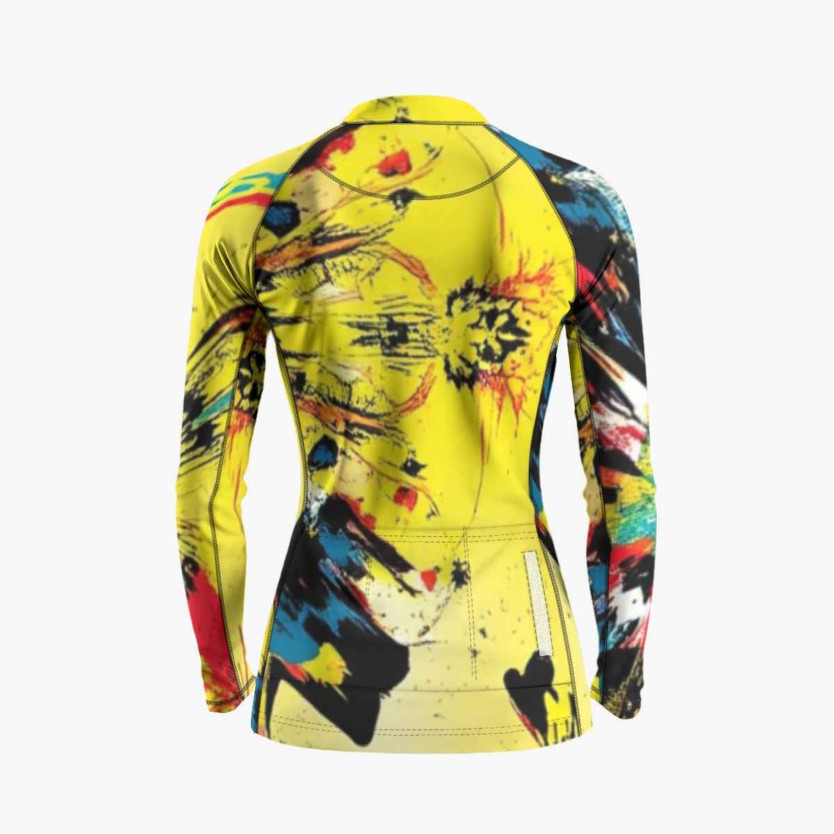 All-Over Print Raglan Women's Cycling Jersey With Long-Sleeve