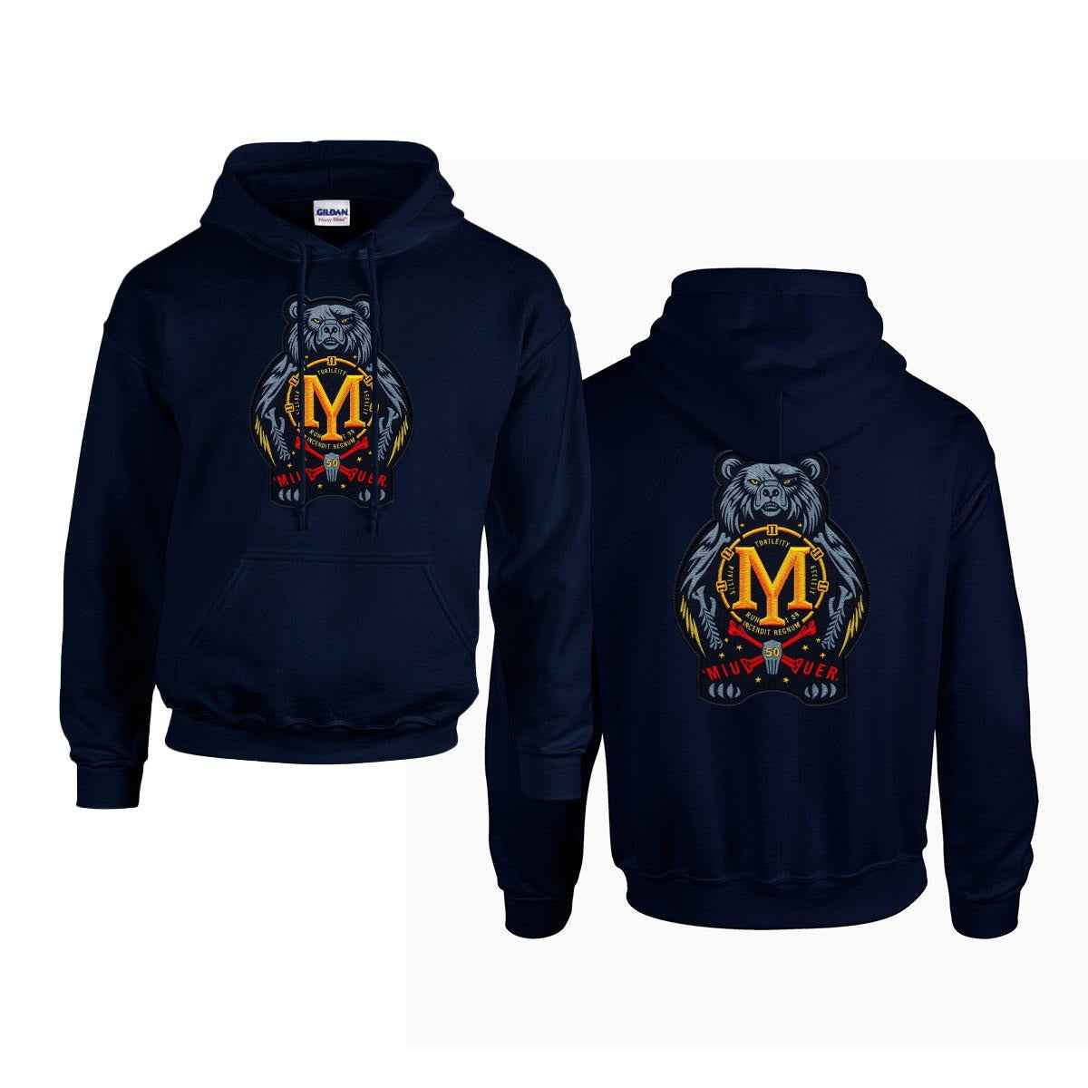 MUNSIEUR Men's Hoodie Gildan 18500  Double DTF