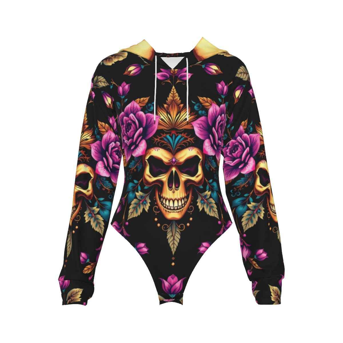 MUNSIEUR All-Over Print Women's Raglan Sleeve with Lining Bodysuit