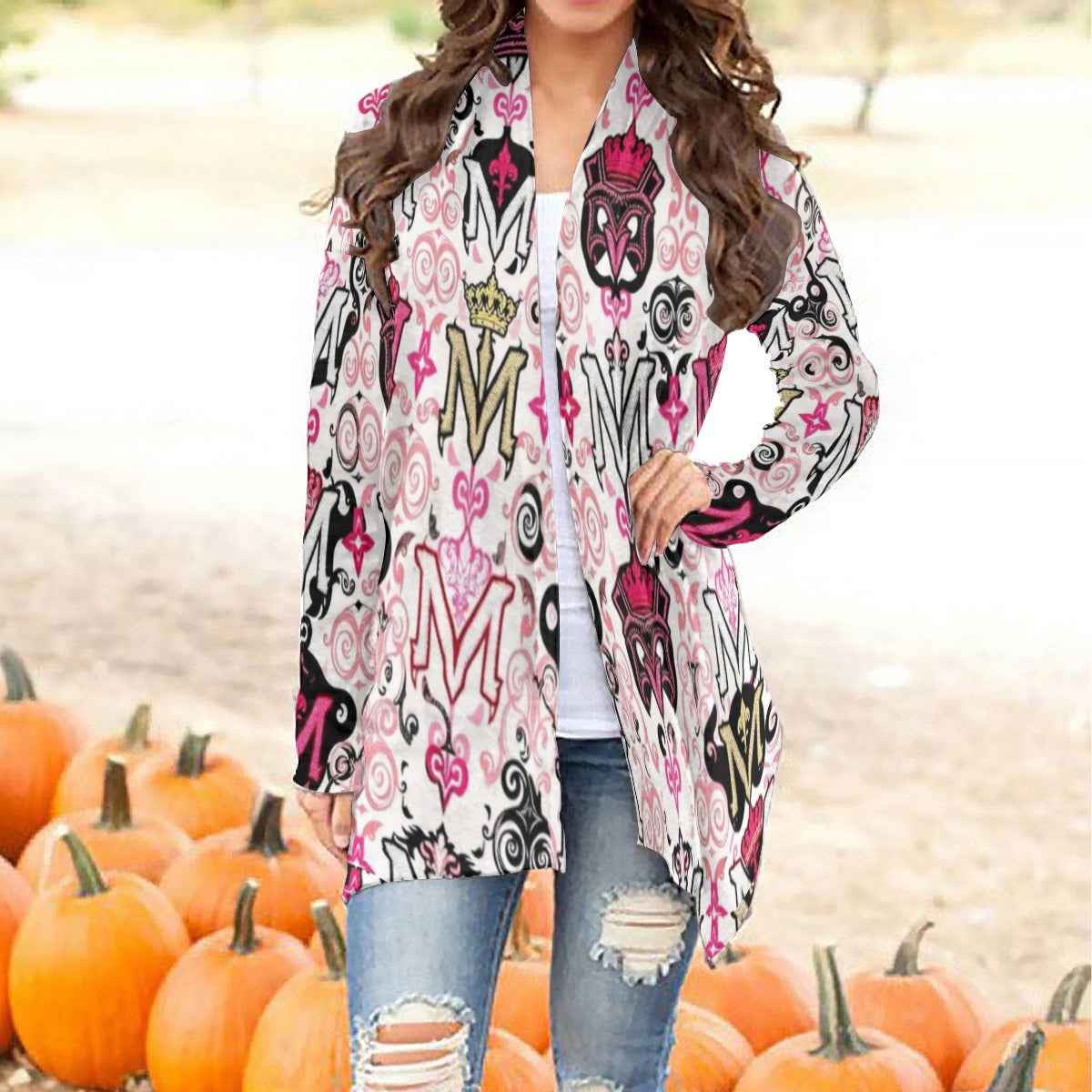 All-Over Print Women's Cardigan With Long Sleeve