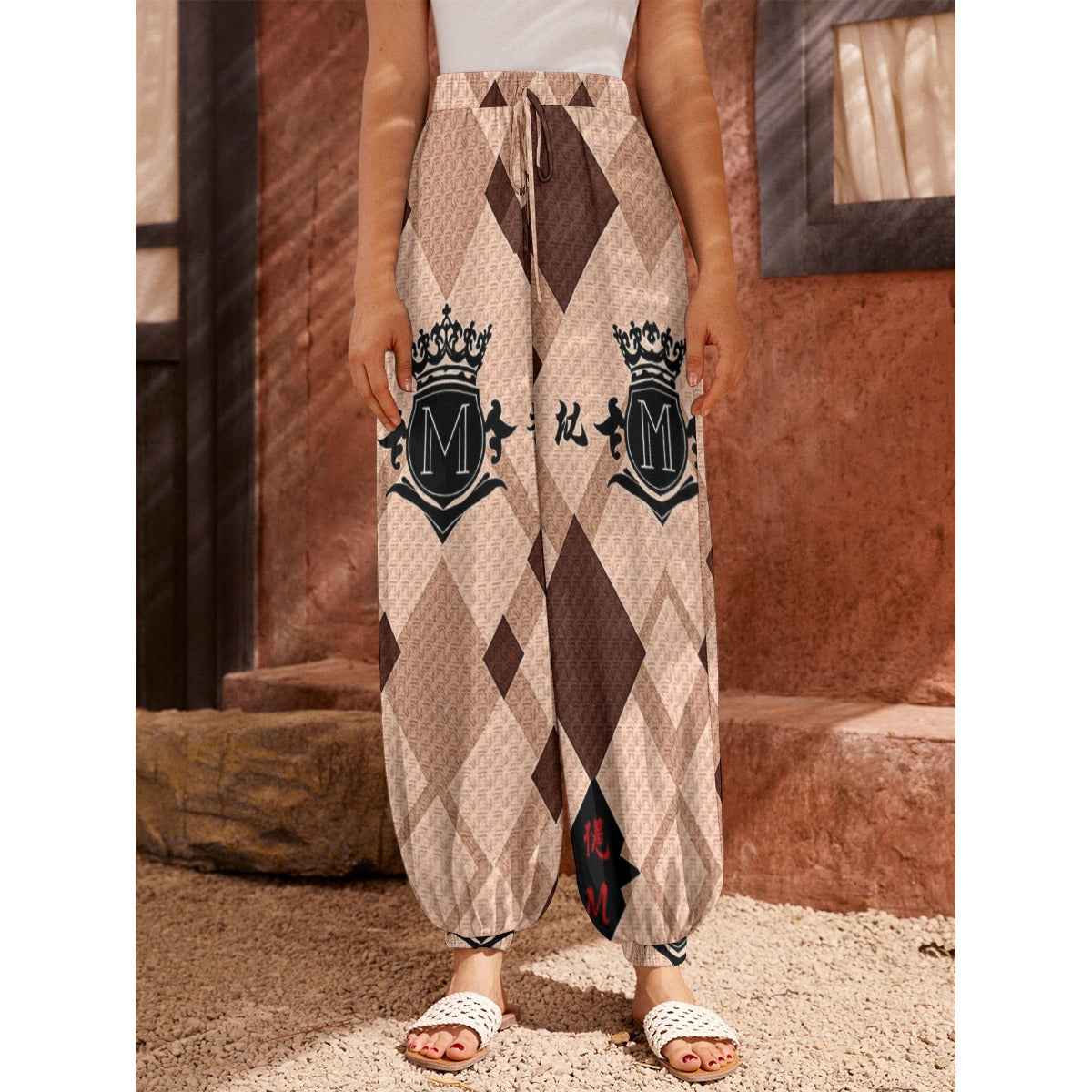 All-Over Print Women's Carrot Pants with Pockets