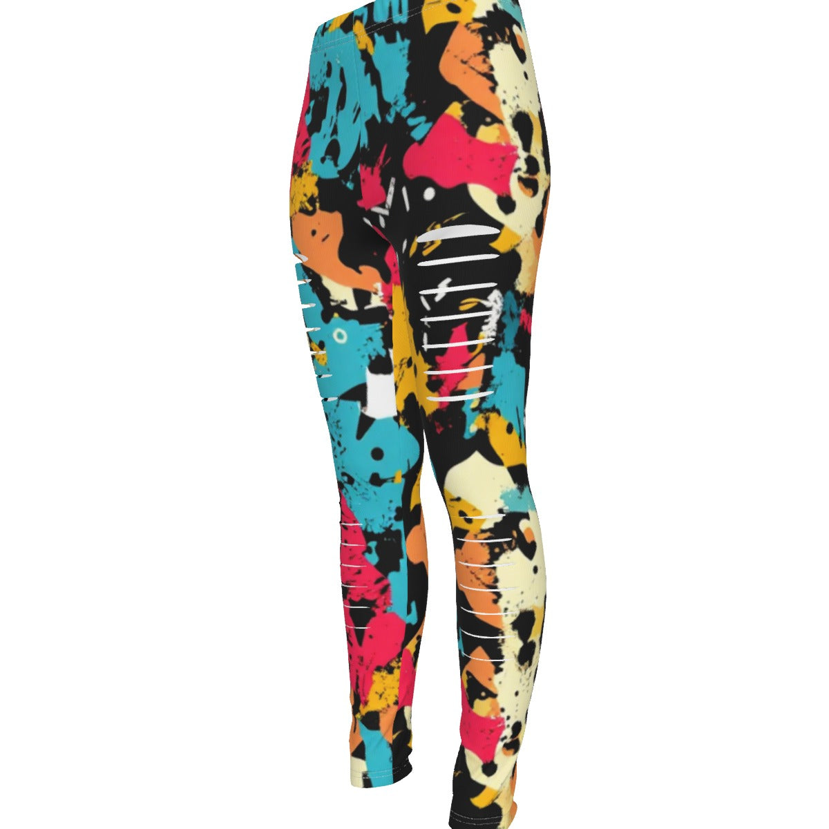 MUNSIEUR All-Over Print Women's Ripped Leggings