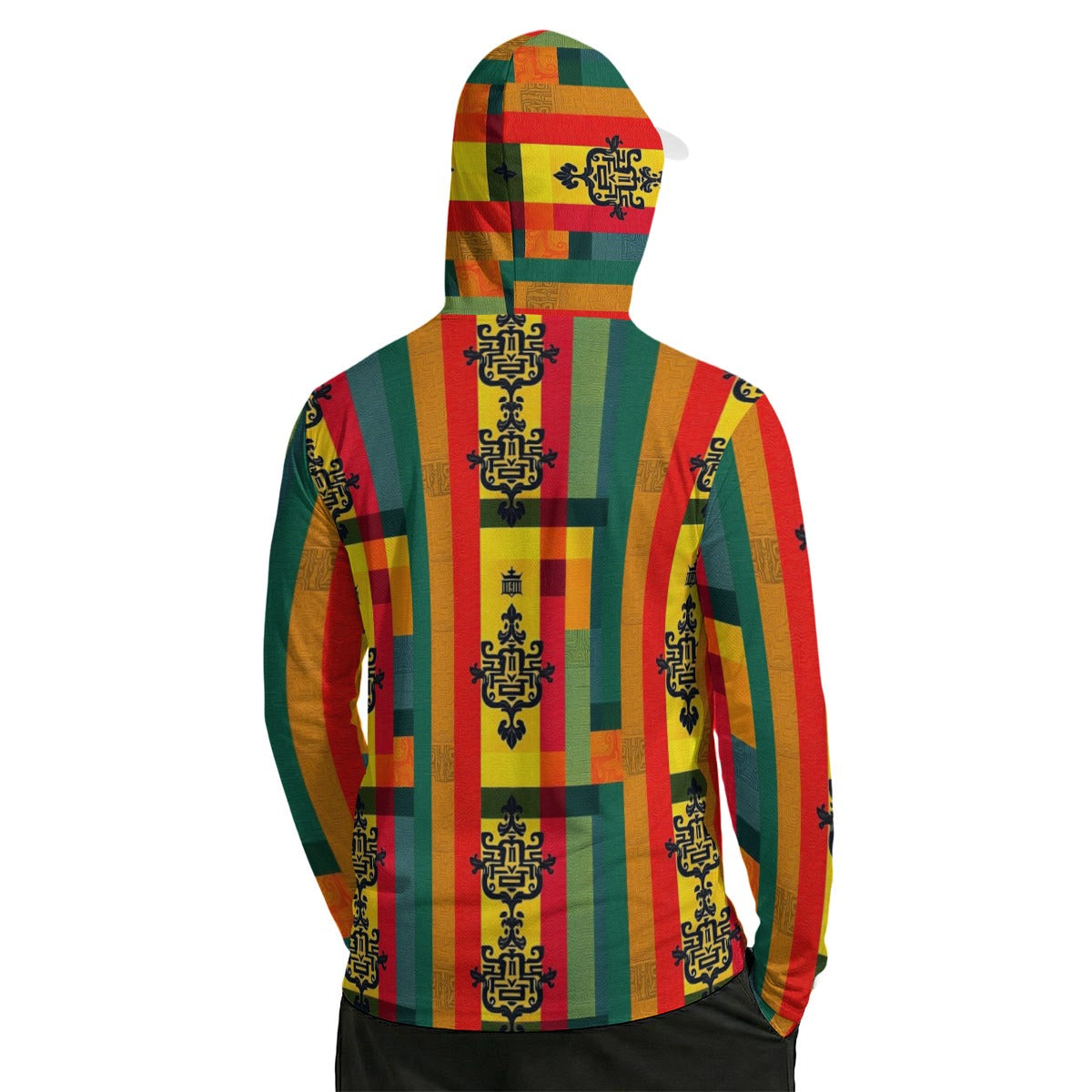 Hoodie with Face Cover and Thumb Holes Juneteenth Collection