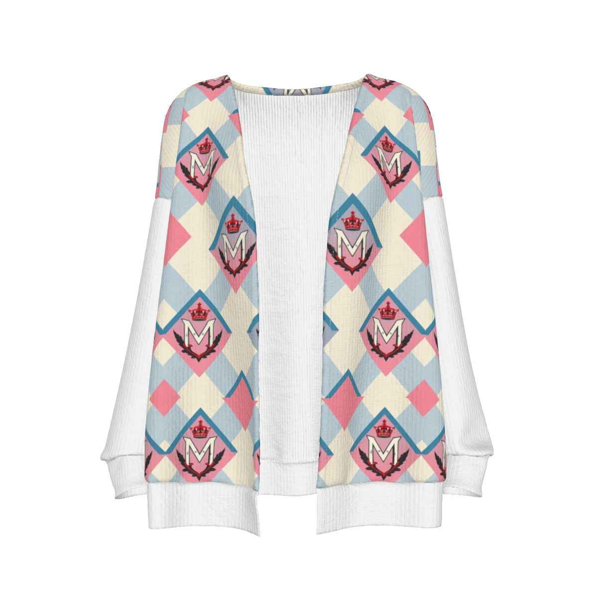 MUNSIEUR All-Over Print Women's Knitted Cardigan Sweater
